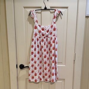 J. Crew White and Red Floral Mini Dress